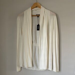 Cream Open Front Cardigan